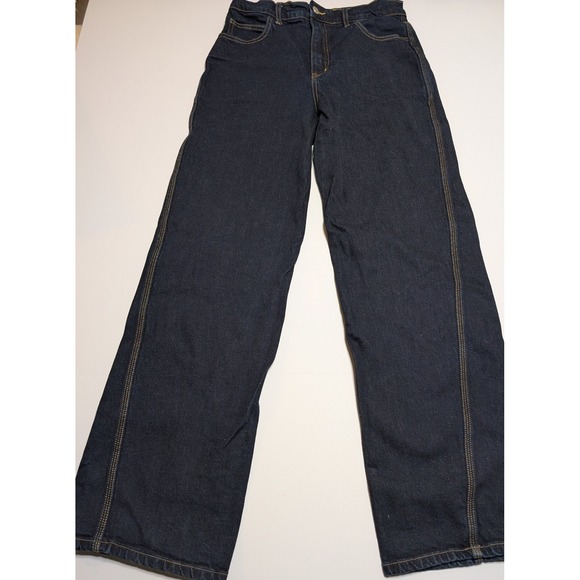 A.L.C. Denim - A.L.C. Women Dark Wash Wide Leg Jeans Contrast Stitching 2PANT008 Size 28